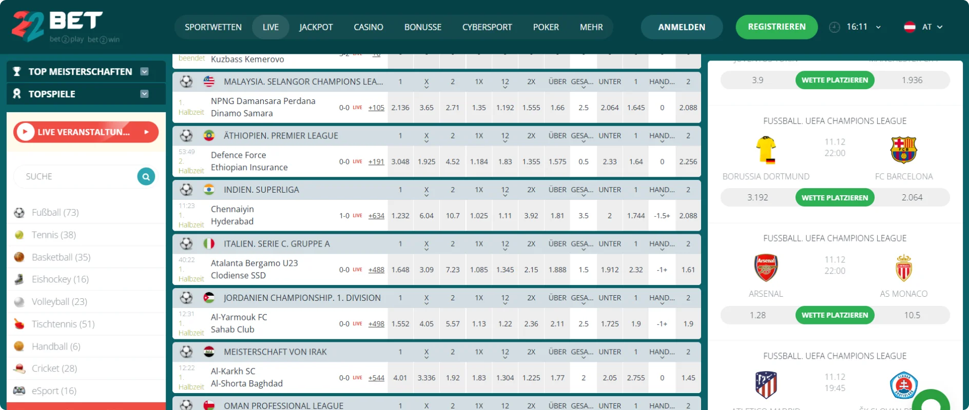22Bet Sportwetten 22Bet Sportwetten